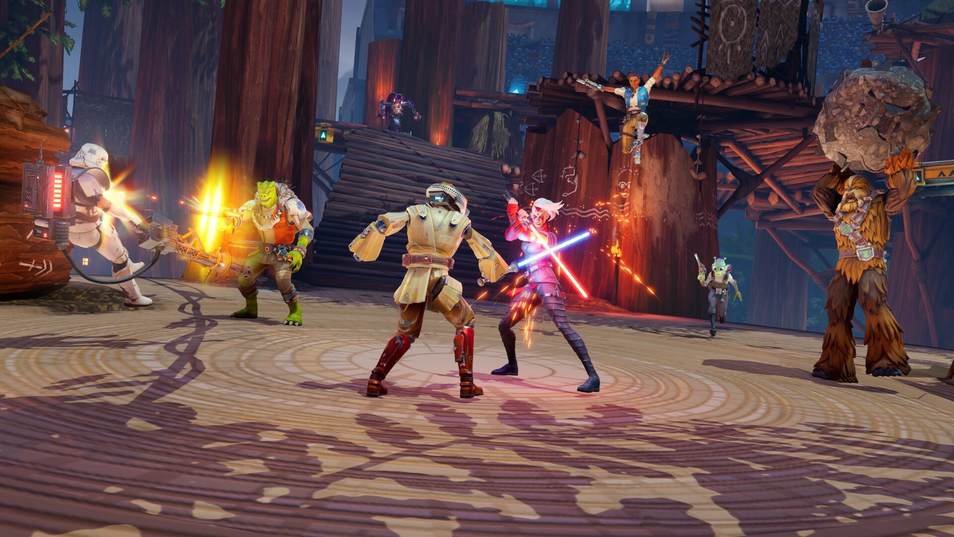 Star Wars characters battle with blasters and lightsabers in free mobile game