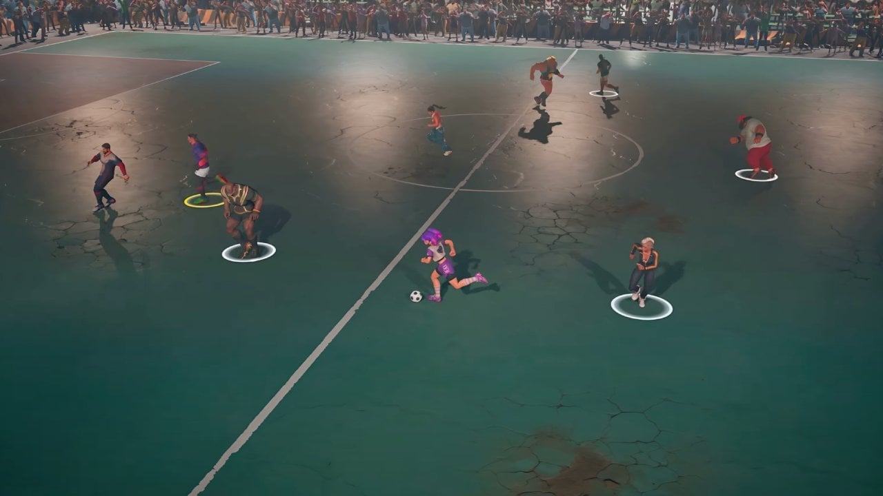 Street football players compete in a lively match in FSF2