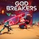 Постер к игре GodBreakers, на котором герои сражаются с гигантским красным боссом