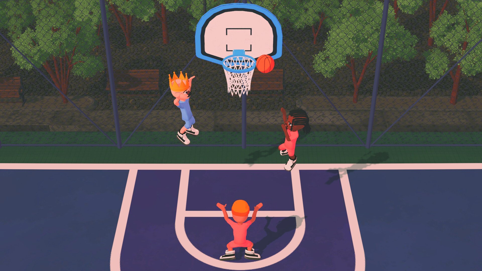 Player making a slam dunk