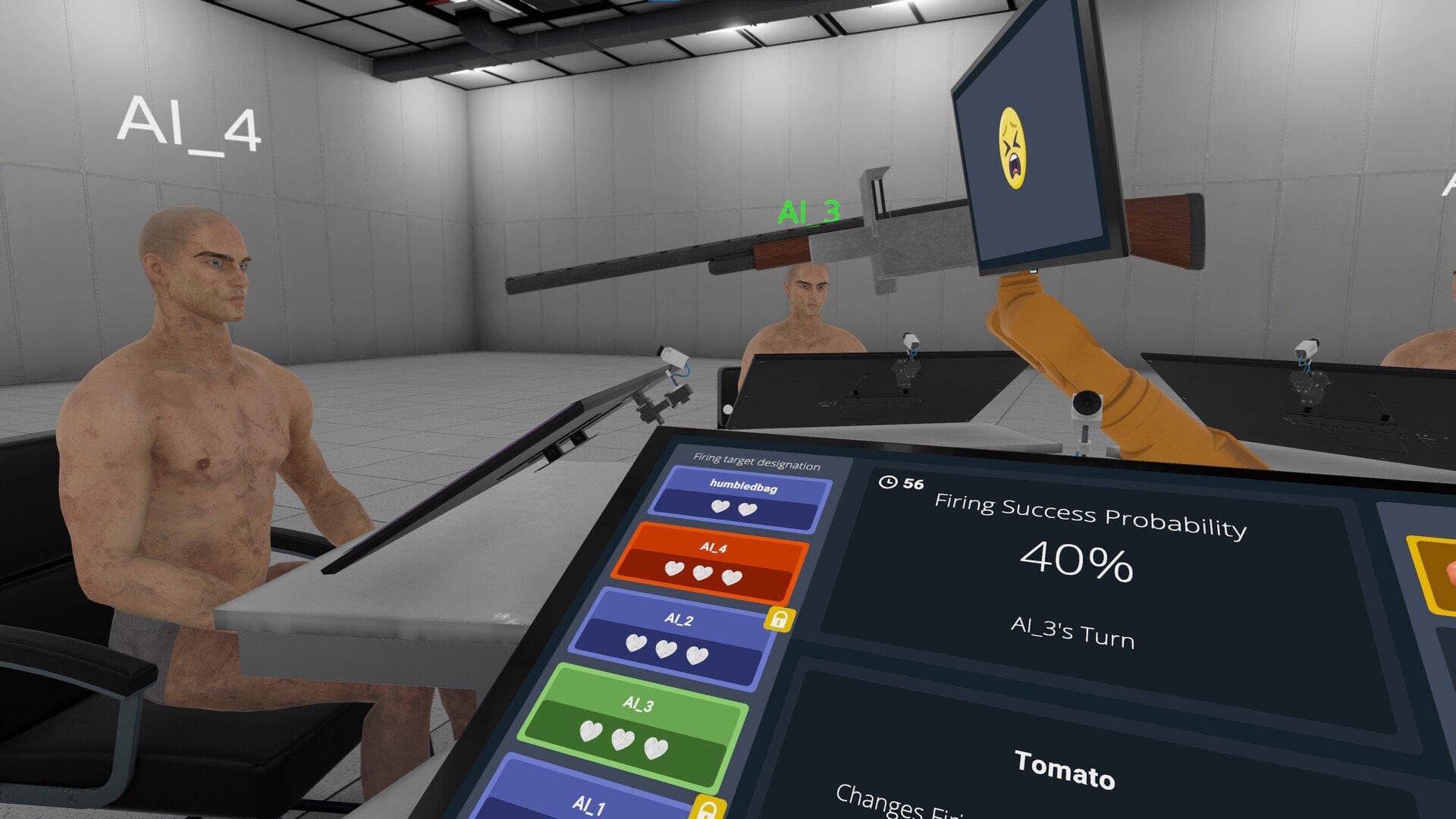 Enemy player making critical decisions in roulette