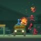 A blue stickman character fights off waves of red stickmen with guns and melee attacks in Steam indie game