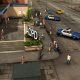 Crowds gather outside a police station in Steam sandbox game