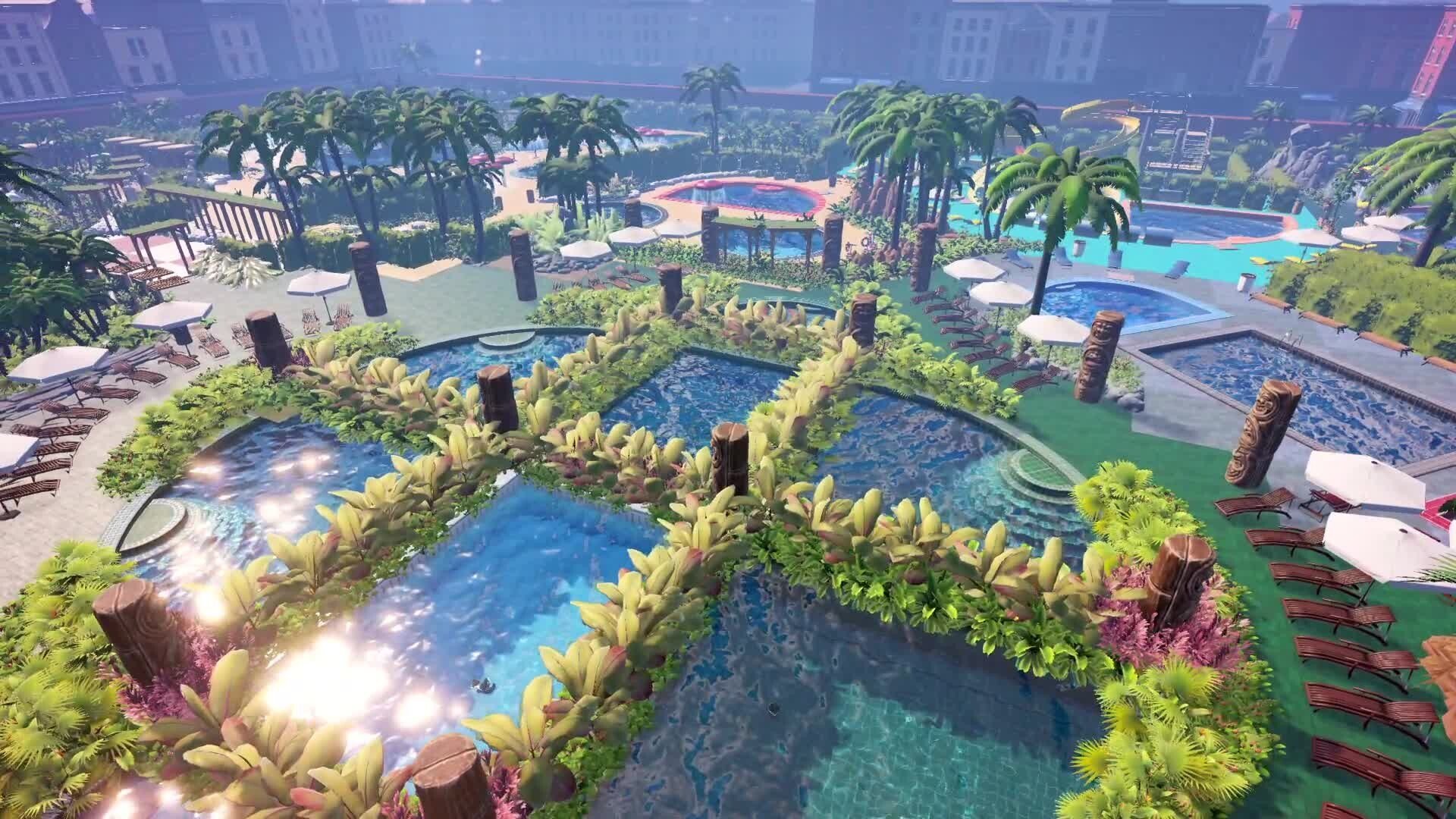 Vue aérienne du parc aquatique