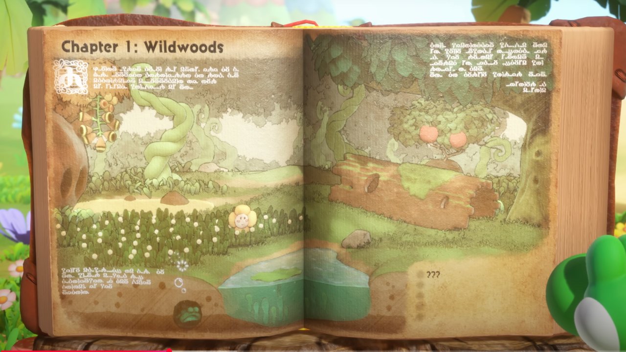 An illustrated storybook shows Chapter 1: Wildwoods with a forest scene