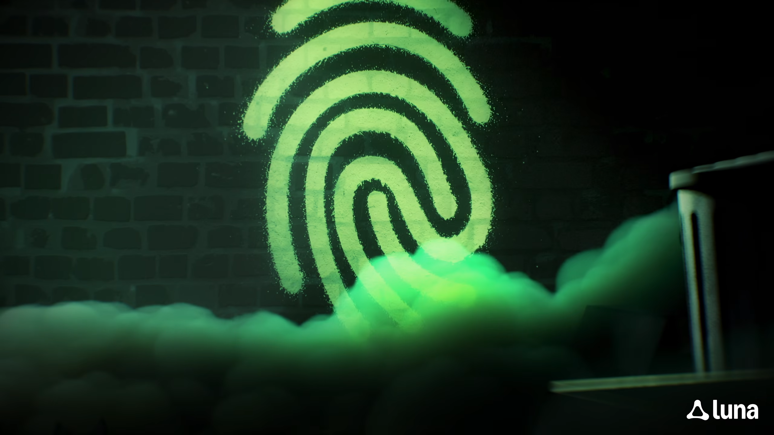 finger print in neon