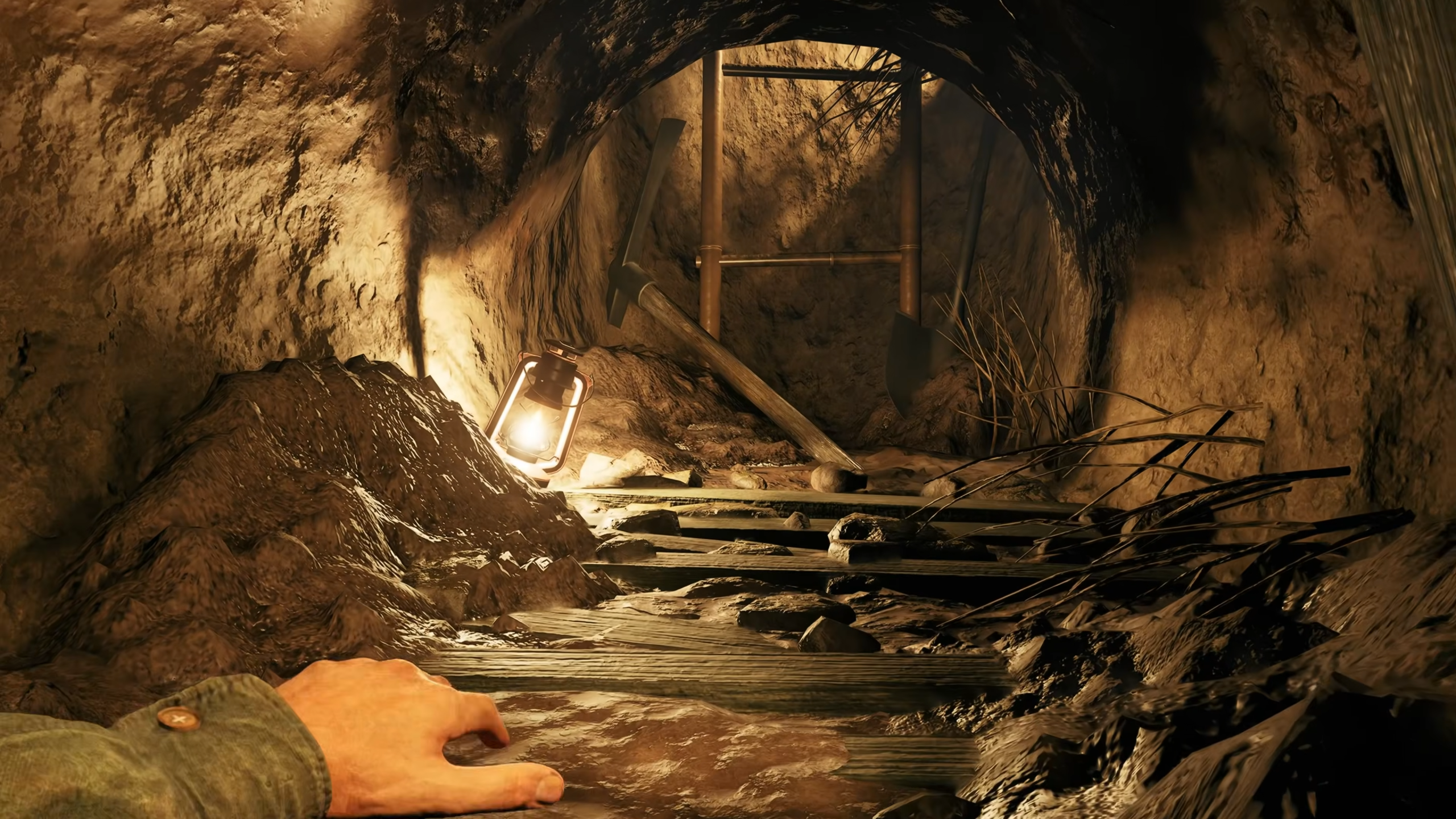 crawling inside an underground turnel