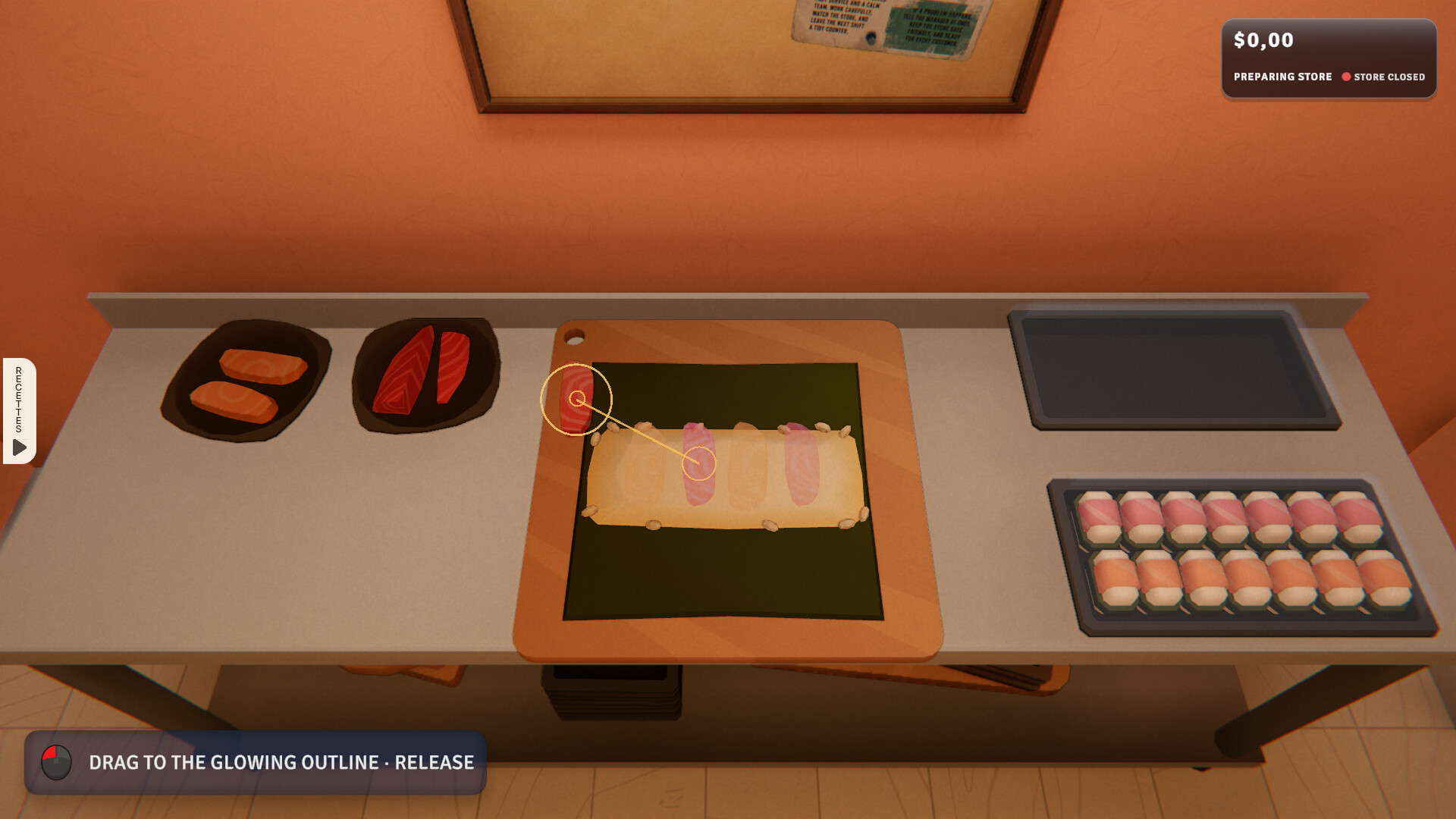 Sushi Mini-Game, Night Rolls Cozy Store