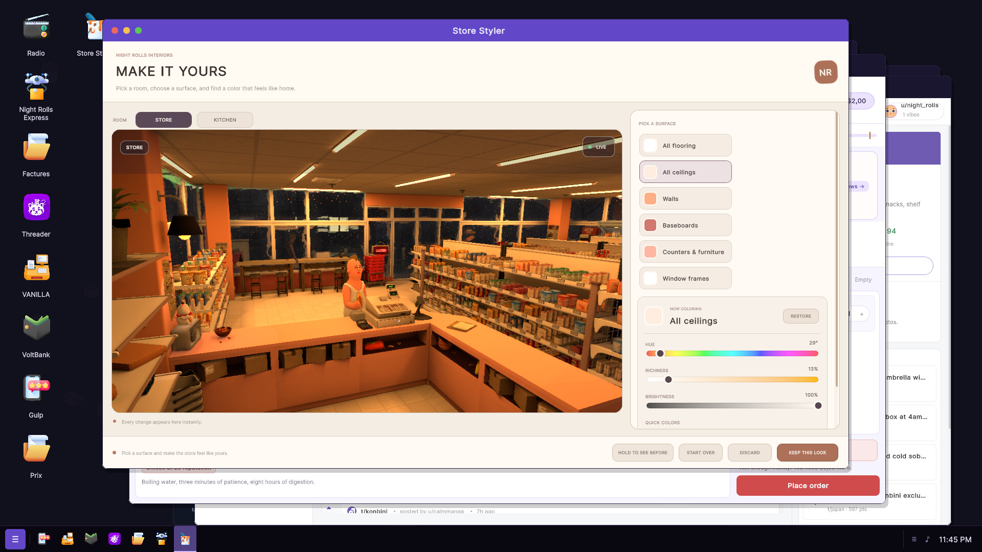 Store Customization, Night Rolls Cozy Store