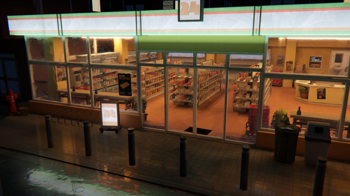 Store Exterior, Night Rolls Cozy Store