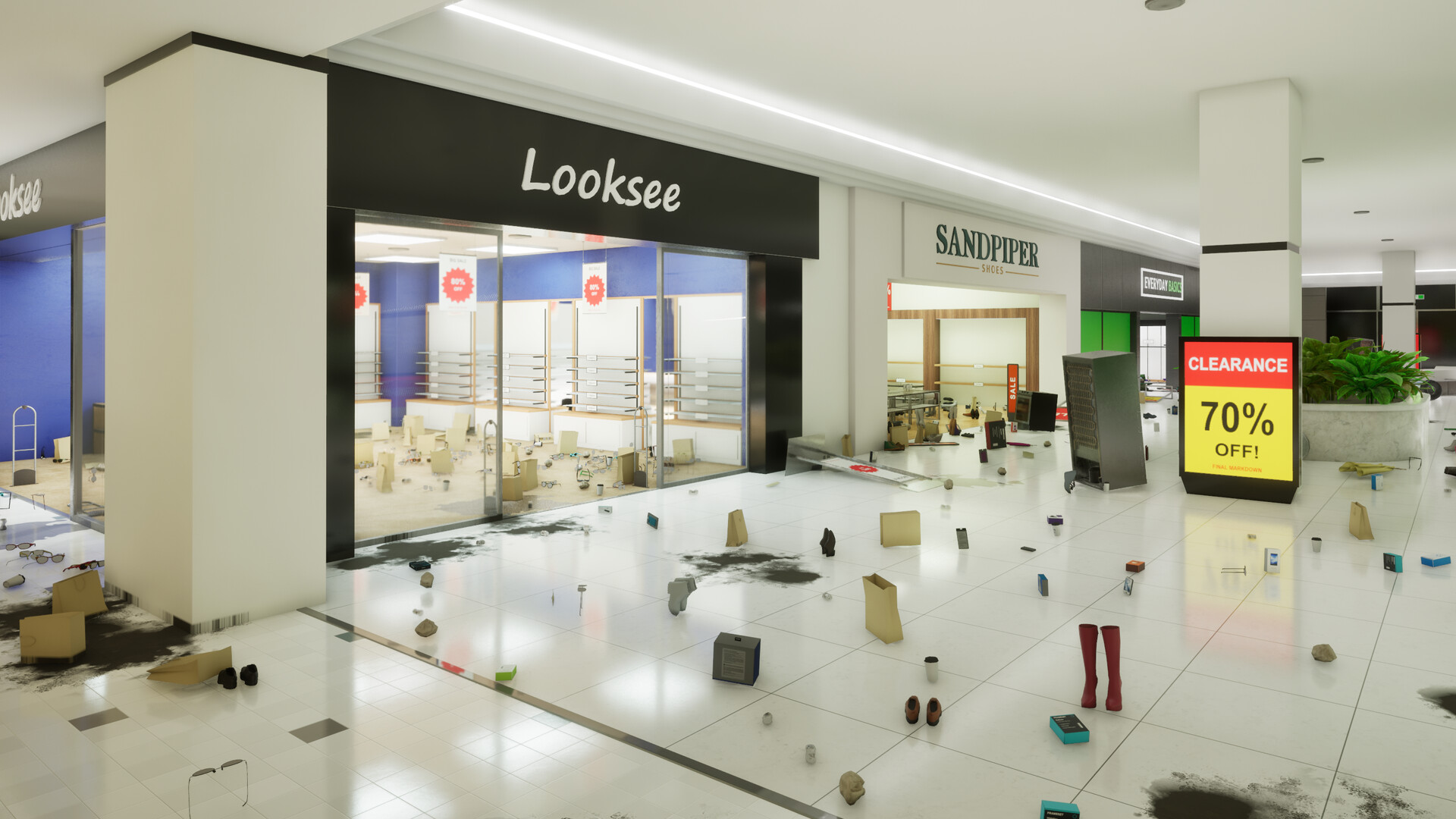 Mall Interior, Black Friday Janitor: Clean Up the Whole Mall