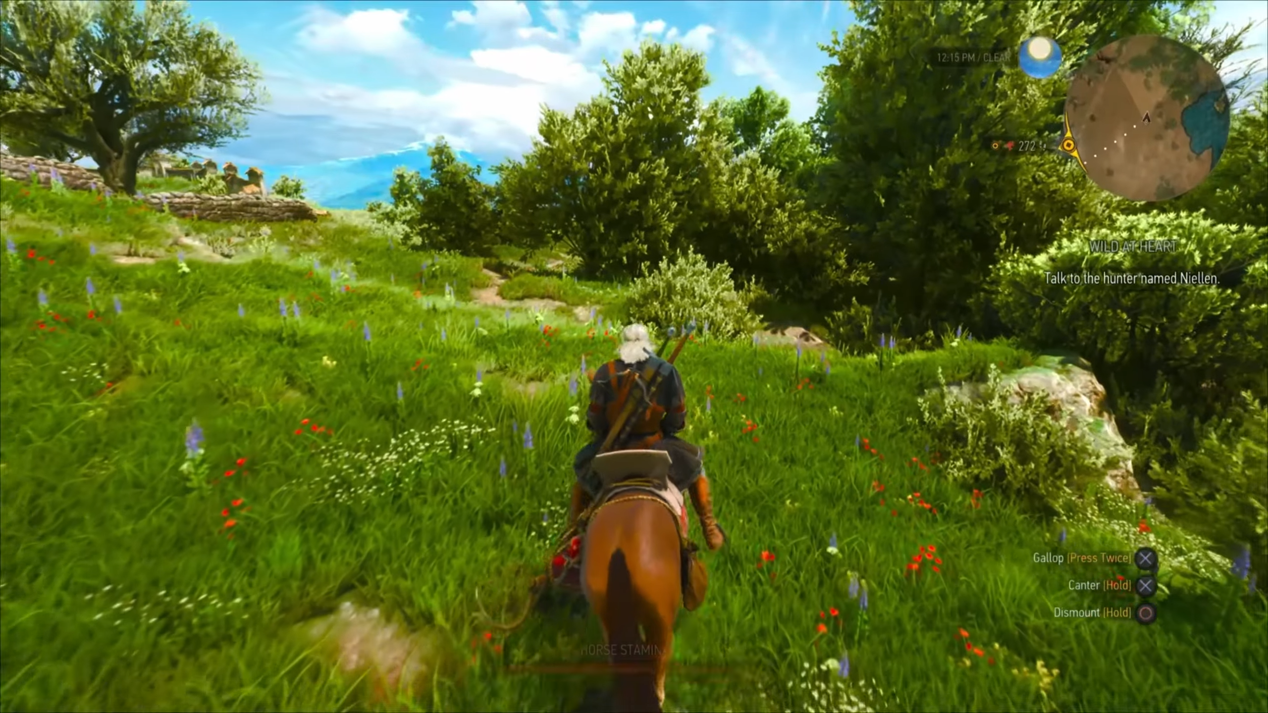 geralt riding a horse