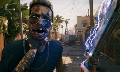 A survivor wears sunglasses and holds an electrified weapon in Dead Island 2.