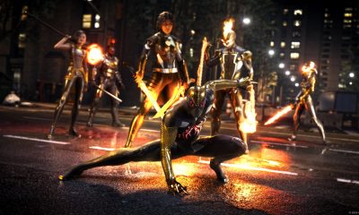 Marvel heroes including Magik stand ready for battle in a dark city setting from Marvel’s Midnight Suns.