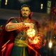 Doctor Strange conjures a glowing spell beside Iron Man in Marvel's Midnight Suns.