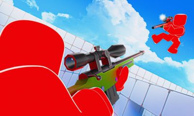 Roblox RIVALS character using a sniper rifle in battle