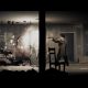 A trench-coated character fires a shotgun toward a creature in a dim, damaged room in Silver Pines.