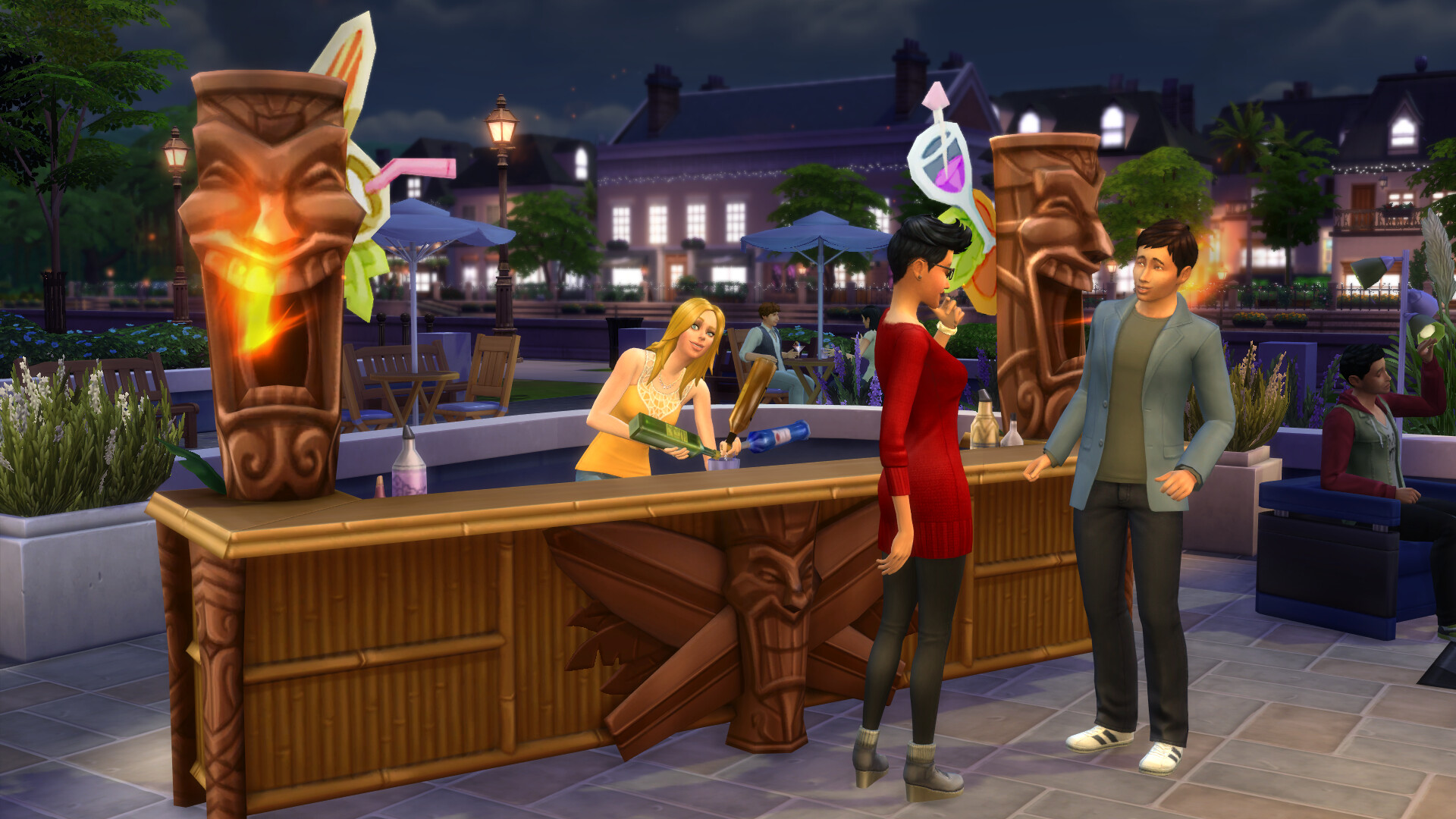 charcters from teh sims in a talk show